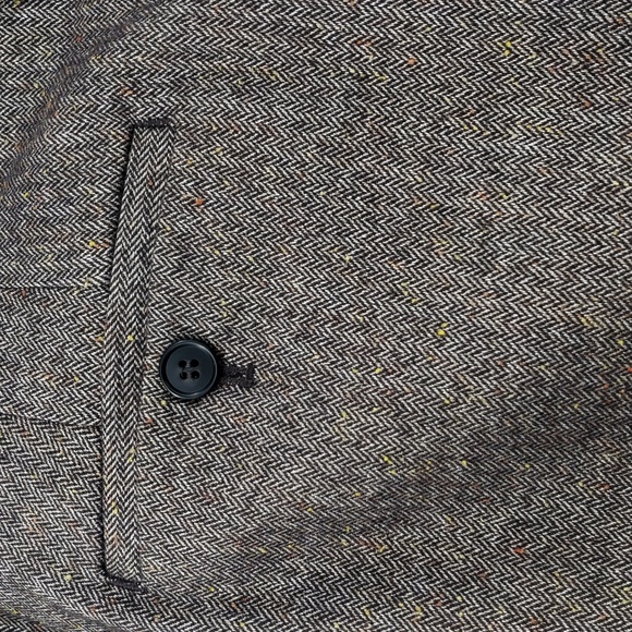 Talbots petites LUXE DONEGAL WINDSOR PANTS size 16P in mill brown/ivory multi - Picture 10 of 16